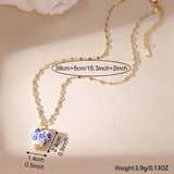 Blue Ceramic Heart Pendant Necklace