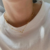 Zircon Circle Collarbone Necklace