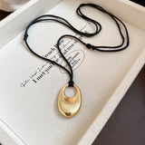 Horseshoe Pendant Leather Necklace