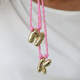 Cubic Zirconia Letter Pendant Necklace