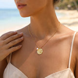 Hammered Coin & Starfish Necklace