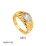 Oval Zircon Stackable Ring