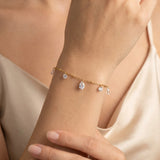 Gold Zirconia Satellite Chain Bracelet