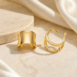 Gold Double-Row Ear Cuff Set