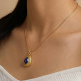 Tiger Eye & Lapis Pendant Necklace