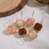 Square Chunky Resin Drop Earrings