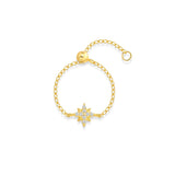 Octagonal Star Zircon Chain Ring