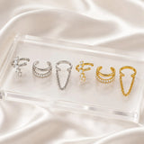 Zircon & Tassel Ear Cuff Set (3-Piece)