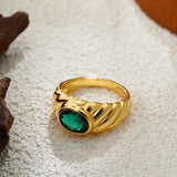 Oval Natural Stone Waterproof Ring