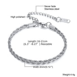 Silver Stackable Chain Bracelet