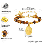 Tiger Eye Rosary Cross Bracelet