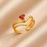 Gold Evil Eye V-Ring