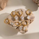 Waterdrop Zircon CZ Pendant Hoops