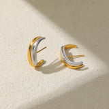 Two-Tone Irregular C-Shape Studs
