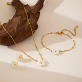 Dainty Gold Flower Jewelry Set