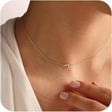 Sideways Initial Choker Necklace