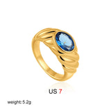 Oval Zircon Stackable Ring
