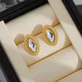 Geometric Crystal Stud Earrings