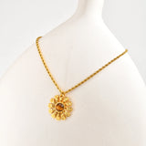 Tiger Eye Daisy Pendant Necklace