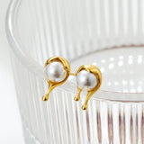 Molten Droplet Pearl Waterdrop Studs