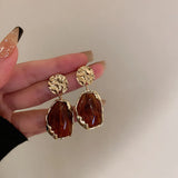 Gold Square Zircon Studs