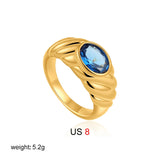 Oval Zircon Stackable Ring