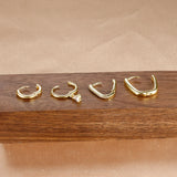 Geometric Gold Hoop Earring Set (4-Piece)