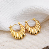 Thick Textured Geometric Circle Hoops
