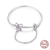 Sterling Silver Zirconia Charm Bracelet