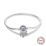 Sterling Silver Zirconia Charm Bracelet