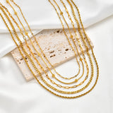 Layered Curb & Rope Chain Necklace