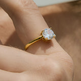 Geometric Zircon Rhinestone Open Ring