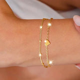 14K Gold-Plated Heart Chain Bracelet