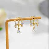 Zircon Illusion Drop Stud Earrings