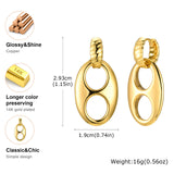 Linked Oval Hoop Earrings