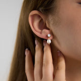 Imitation Pearl & CZ Zircon Stud Earrings