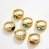 Oval Zircon Stackable Ring