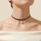 Turquoise Leopard Leather Choker