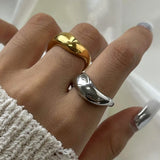 Curved Geometric Gold Ring