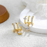 Zircon Illusion Drop Stud Earrings