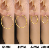 Gold-Plated Geometric Hoop Earring