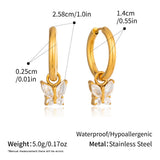 Butterfly Cubic Zirconia Pendant Earrings