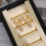 Cubic Zirconia Waterdrop Hoop Earrings
