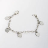 Personalized Engraved Heart Charm Bracelet