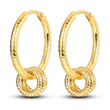 Sterling Silver Charm Hoop Earrings