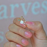 Magnolia Flower Crystal Ring