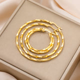 Gold-Plated Geometric Hoop Earring