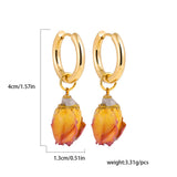 Immortal Rose Resin Flower Earrings