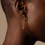 Tassel Chain Wide C-Shape Studs