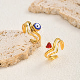 Gold Evil Eye V-Ring